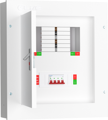Live Electrical - TPN04-125 4 Way Three Phase Board c/w 125A Main Switch