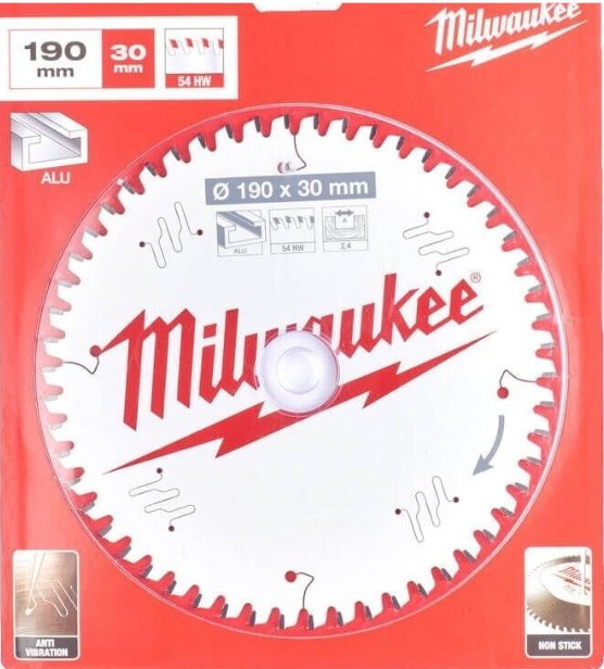 Milwaukee 4932471303 Aluminium Circular Saw Blade 190mm x 30mm 54T
