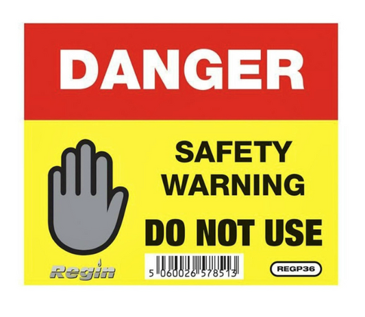 Regin Packet of 8 Danger Do Not Use Stickers/Tag + Cable Ties