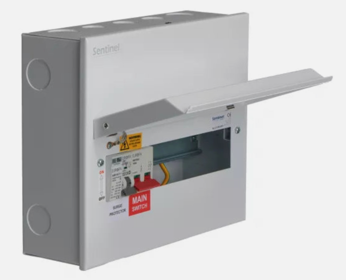 Europa 10 Way Metal Clad Type 2 SPD Consumer Unit Fuse Board + 10 Type 'A' RCBO