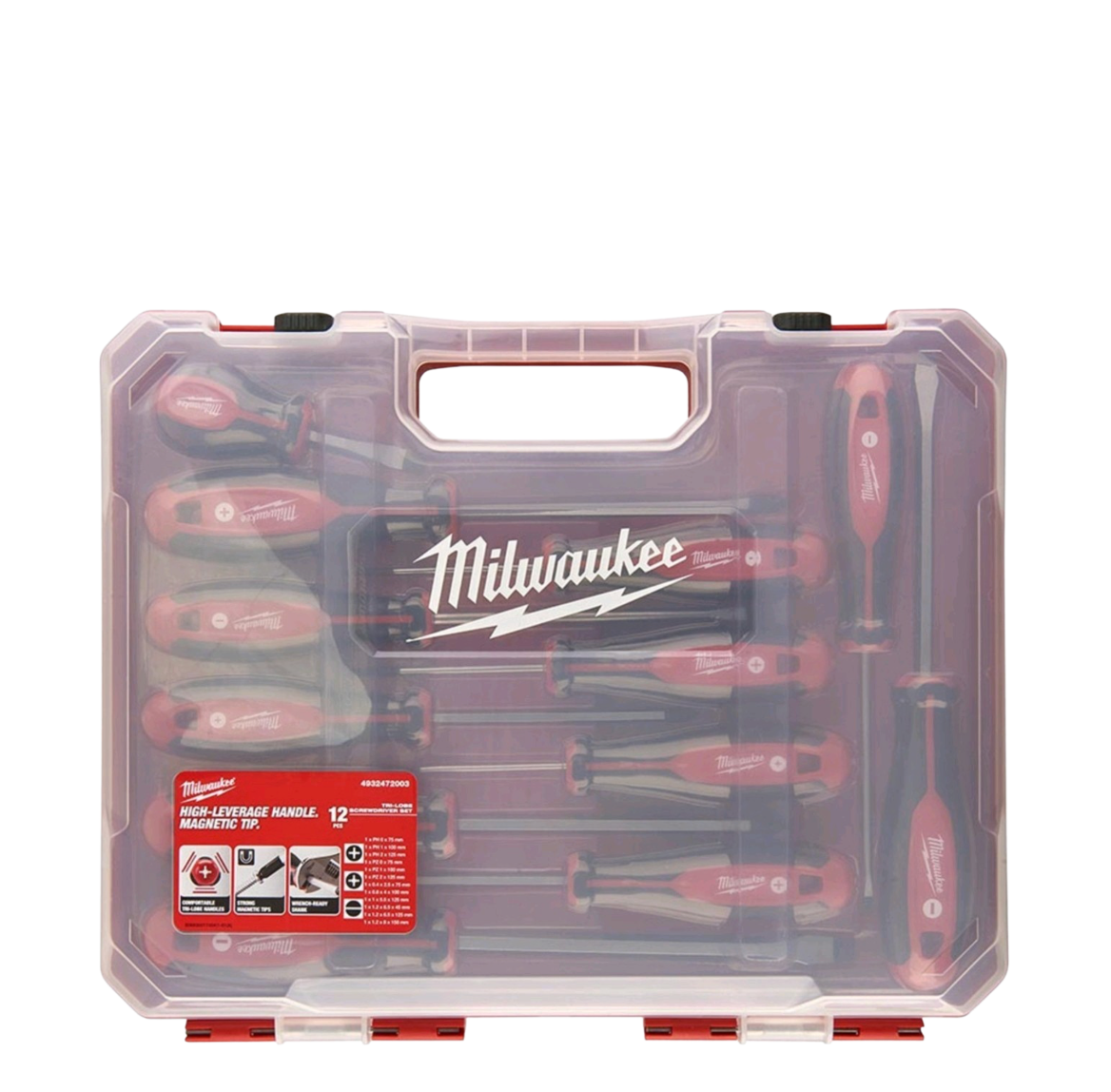 Milwaukee Tri-Lobe 12 Pieces Set Screwdriver 4932472003 In Tough Case