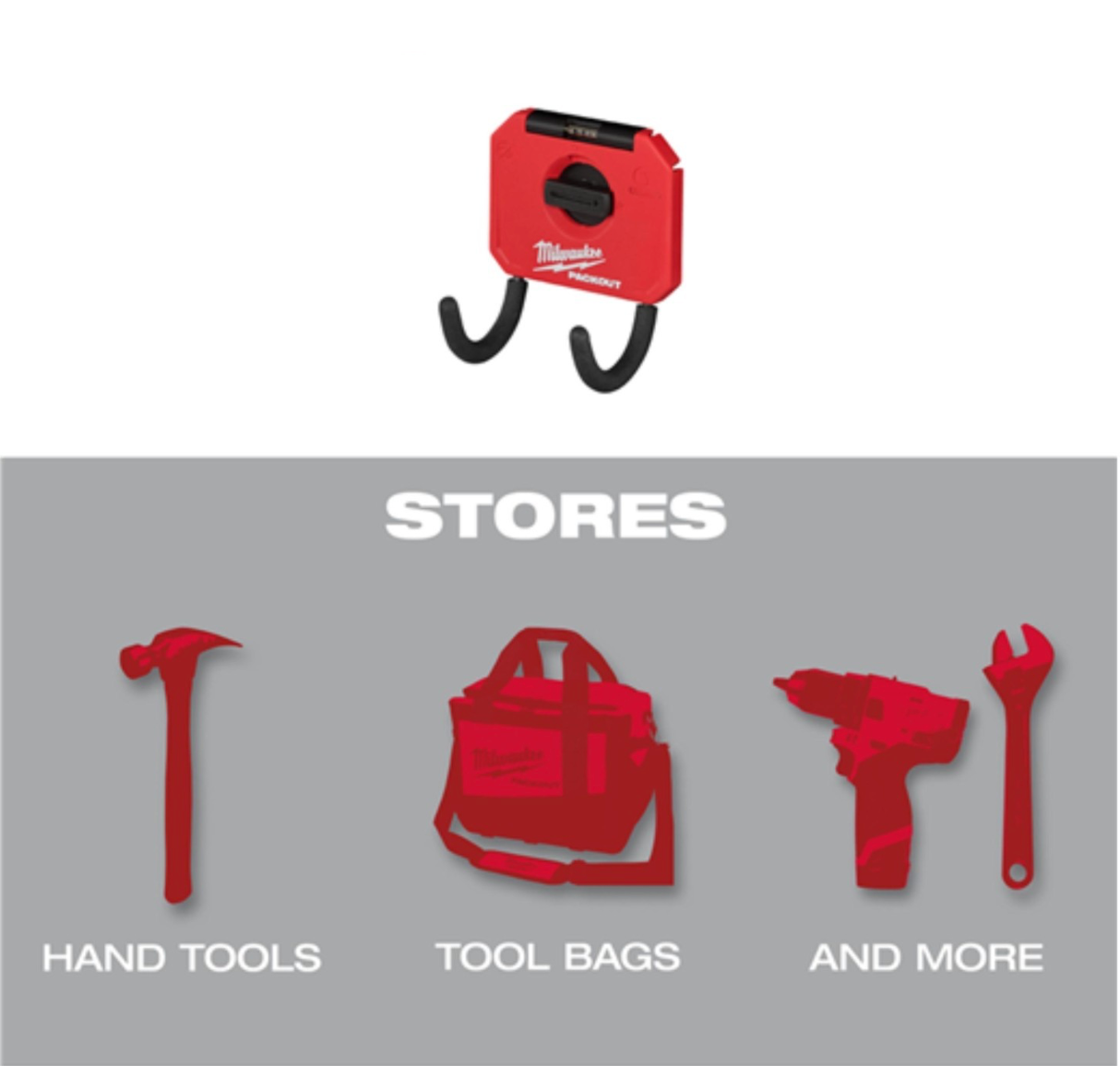 Milwaukee PACKOUT Small Curved Utility Hook Part Of The Pack Out Storage Range
