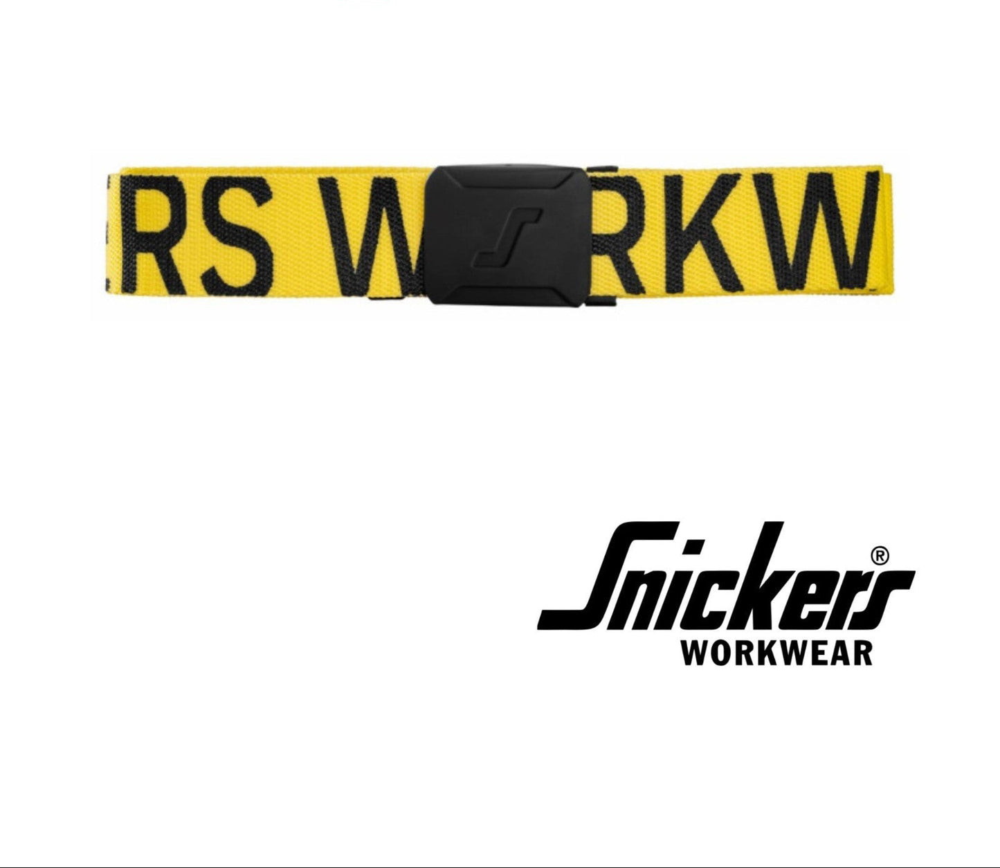 Snickers Logo Belt Rubber Coated Metal Buckle Yellow/Black One Size