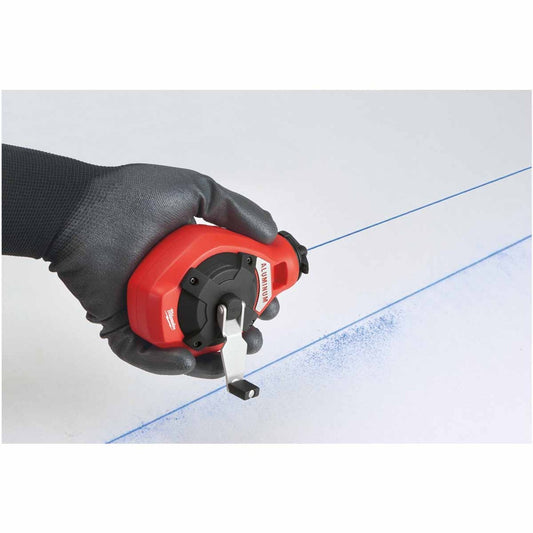 Milwaukee Fine Line Chalk Reel and Blue Chalk Refill 100ft 30mtrs