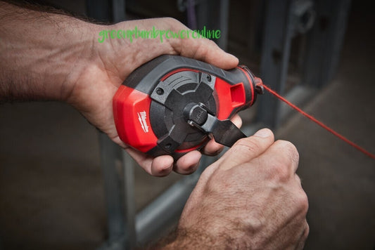 Milwaukee Fine Line Chalk Reel and Red Chalk Refill 100ft 30mtrs