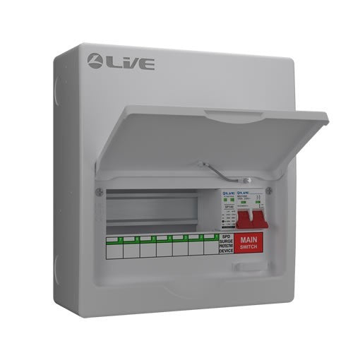 Live Electrical 6way SPD Surge Protection Consumer Unit Fuse Board + 6 RCBO's