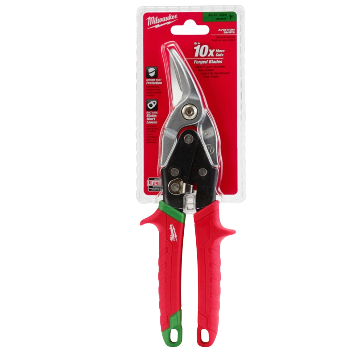 Milwaukee Heavy Duty Aviation Metal Working Tin Snips Right Cut