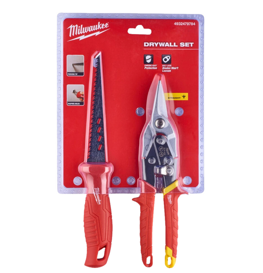 Milwaukee Drywall Kit with Rasping Jab Saw & Aviation Snips