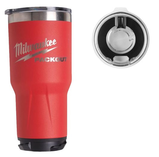 Milwaukee  PACKOUT Tumbler 887ml Red Thermal Mug Coffee Cup Keeps Hot All Day