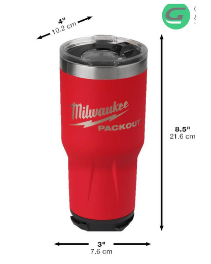 Milwaukee  PACKOUT Tumbler 887ml Red Thermal Mug Coffee Cup Keeps Hot All Day