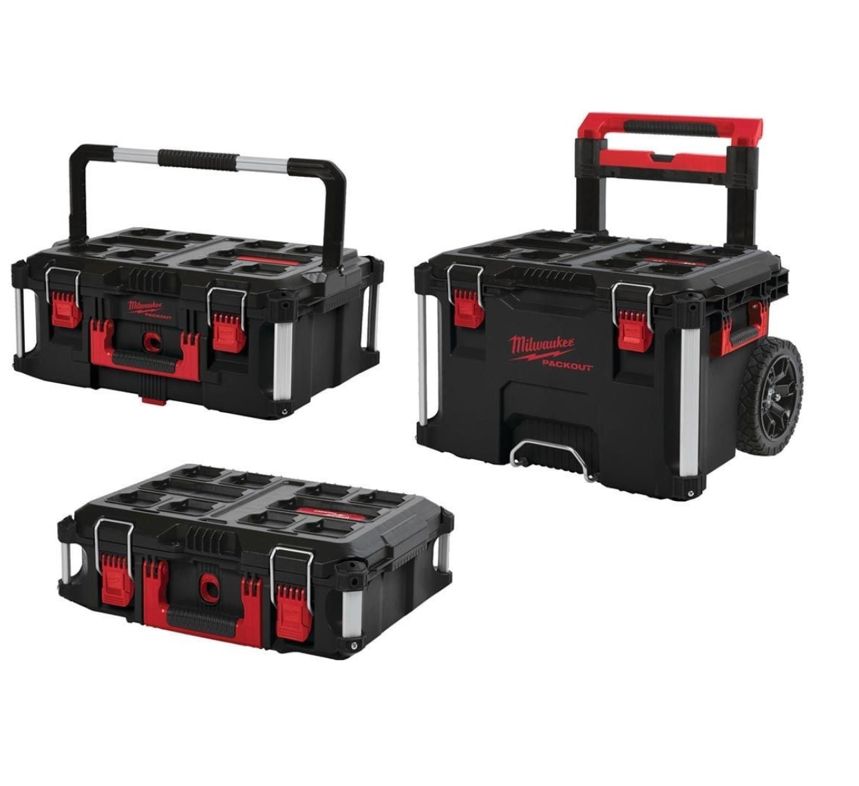 Milwaukee x PTM 5Pc Mega Packout Bundle 3Pc Set & Packout Crate + Slim Organiser