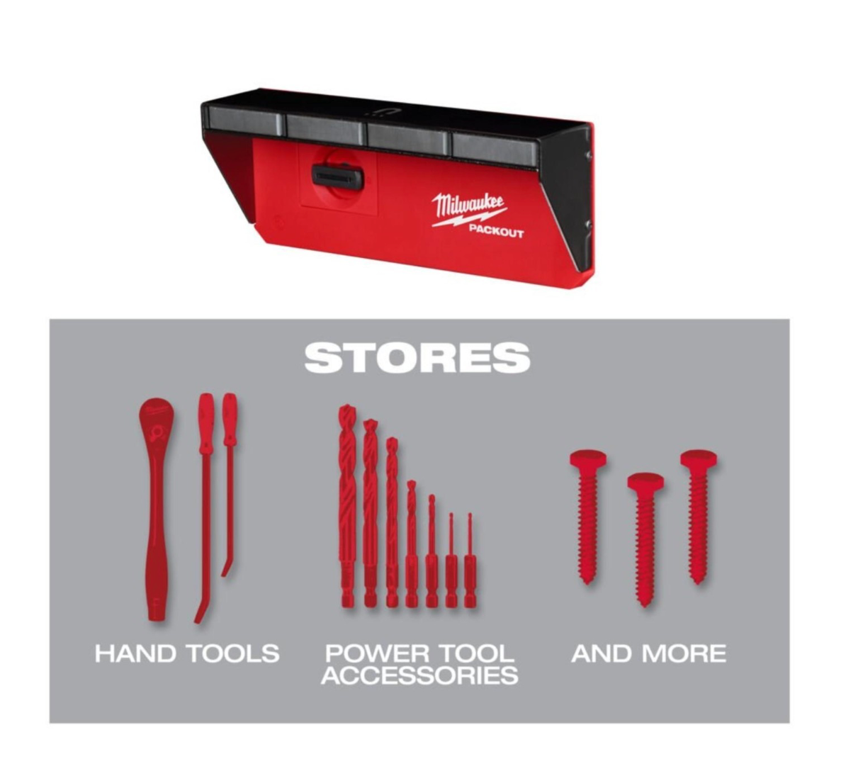 Milwaukee PACKOUT™ Magnetic Rack 92mm x 234mm x 65 mm