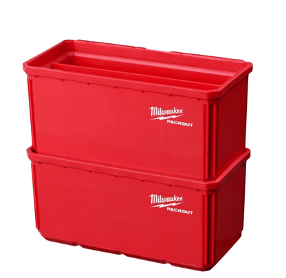 Milwaukee PACKOUT 2 Piece Nest Bin 10cm x 20cm Twin Set Of Boxes