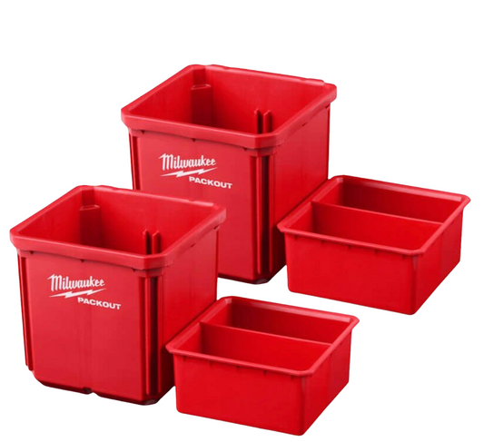 Milwaukee  PACKOUT 2 Piece Nest Bin 10 x 10cm Twin Set Of Boxes