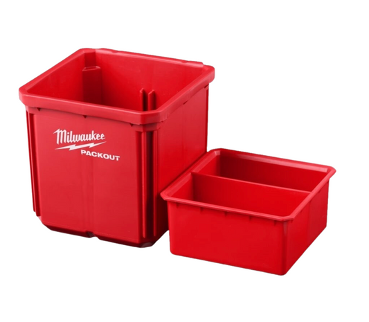 Milwaukee  PACKOUT 2 Piece Nest Bin 10 x 10cm Twin Set Of Boxes