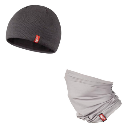 Milwaukee Grey Insulated Beanie Hat Fleece Lined  Grey Snood For Cold Enviroment