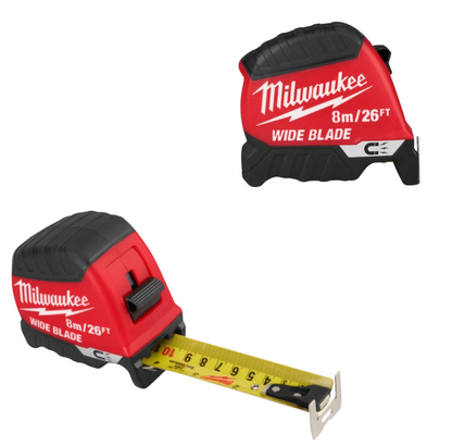 Milwaukee GEN II Magnetic Wide Blade Tape Measure 8m/26ft