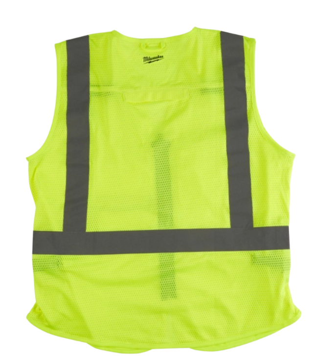 Milwaukee Large/X Large  Hi Vis Vest Yellow  Waistcoat Safety High Viz ID Badge