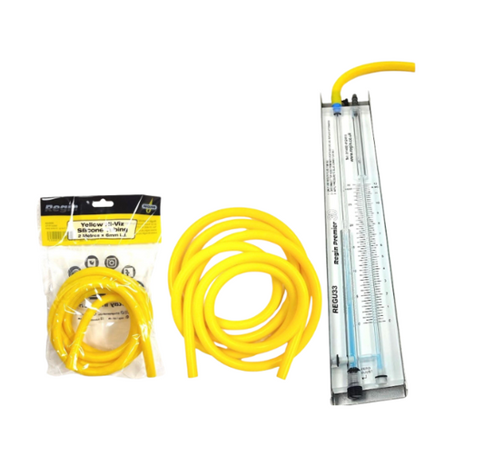 Regin Yellow Hi-Viz Silicone Tube 6mm 2mtr Pack For Premier & Other Gauges