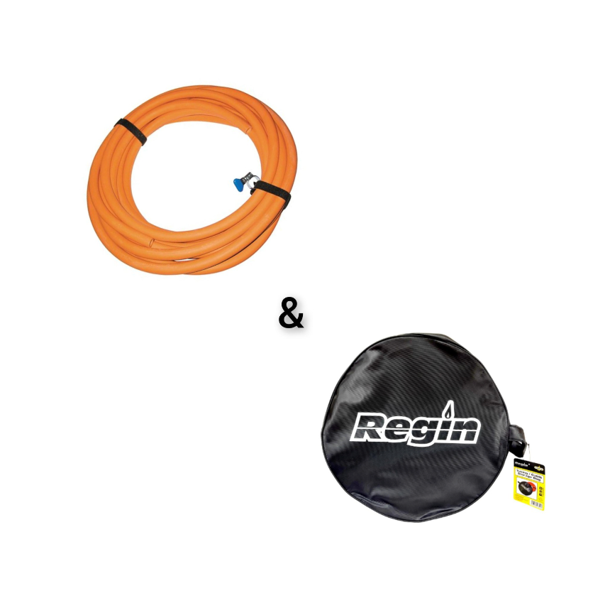 Regin Premier 10m Drain Down Hose Kit Rubber Hose Jubilee Hose Clip  + FREE Bag