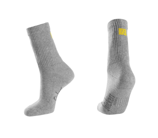 Snickers Cotton Logo Work Socks Grey -  UK Size 7 - 10 - 3 Pack Of Socks