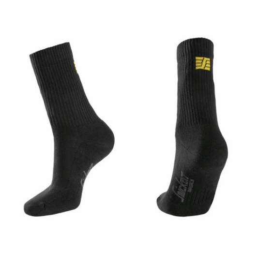 Snickers Cotton Logo Work Socks Black - All Sizes Available Uk 4 - 13 - 3 Pack
