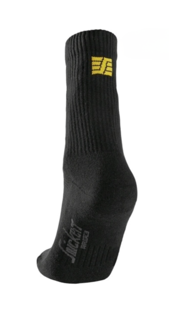 Snickers Cotton Logo Work Socks Black - All Sizes Available Uk 4 - 13 - 3 Pack
