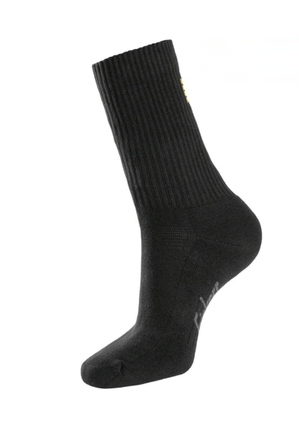Snickers Cotton Logo Work Socks Black - All Sizes Available Uk 4 - 13 - 3 Pack