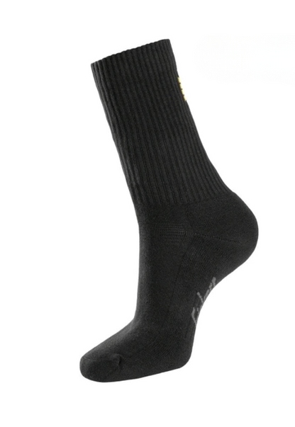 Snickers Cotton Logo Work Socks Black - All Sizes Available Uk 4 - 13 - 3 Pack