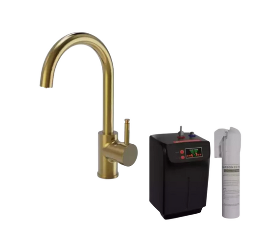 Brushed Gold  3 In 1 Hot Water Boiling Tap With Tank & Filter 3 Years Warranty