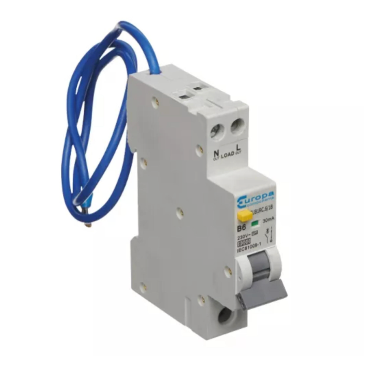 Europa Compact RCBO 6amp 10amp 16amp 20amp 32amp 40amp B & C Curve 'Type A'