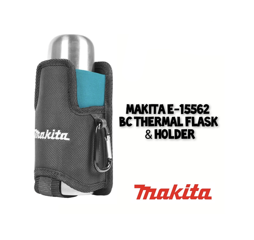 Makita thermal flask and holder on a white background