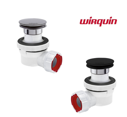 Wirquin Nano 6.7 Waste Trap Click Clack Slimline Furniture Chrome or Matt Black