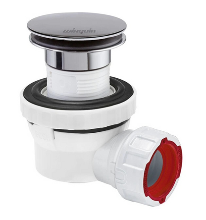 Wirquin Nano 6.7 Waste Trap Click Clack Slimline Furniture Chrome or Matt Black