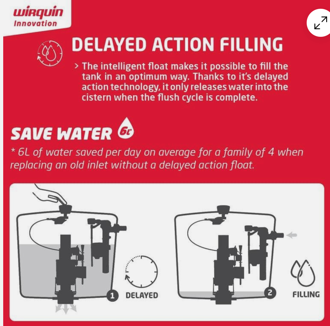Wirquin 1/2-Inch 15 mm Jollyfill Brass Side Entry Inlet Float Valve 10120694