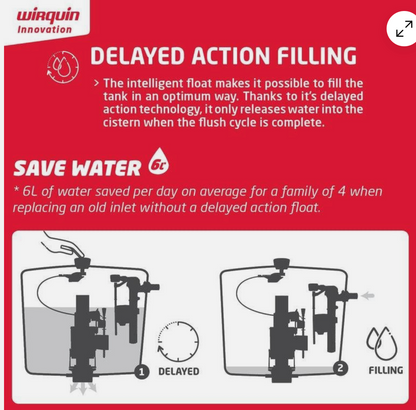Wirquin 1/2-Inch 15 mm Jollyfill Brass Side Entry Inlet Float Valve 10120694