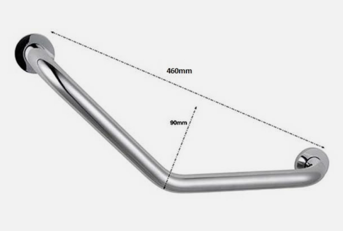 Velato 410mm Angled Grab Rail Chrome Concealed Fixing