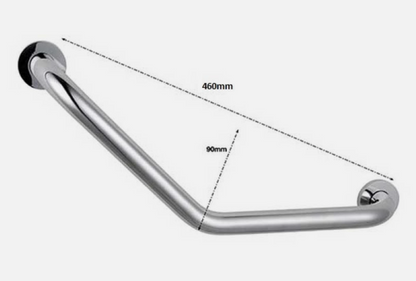 Velato 410mm Angled Grab Rail Chrome Concealed Fixing