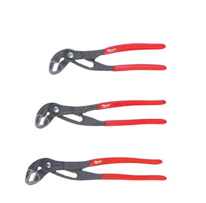 Milwaukee Triple Adjustable Water Pump Plier Set 180mm 250mm 300mm 4932498543