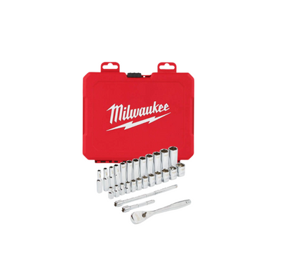 Milwaukee 28 Piece Metric 1/4 inch Drive Ratchet & Socket Set In Tough Case