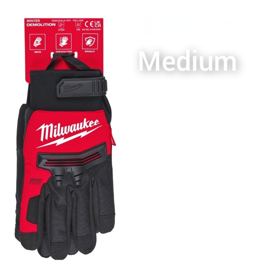 Milwaukee Winter Demolition Work Gloves Padded Insulated M L XL XXL