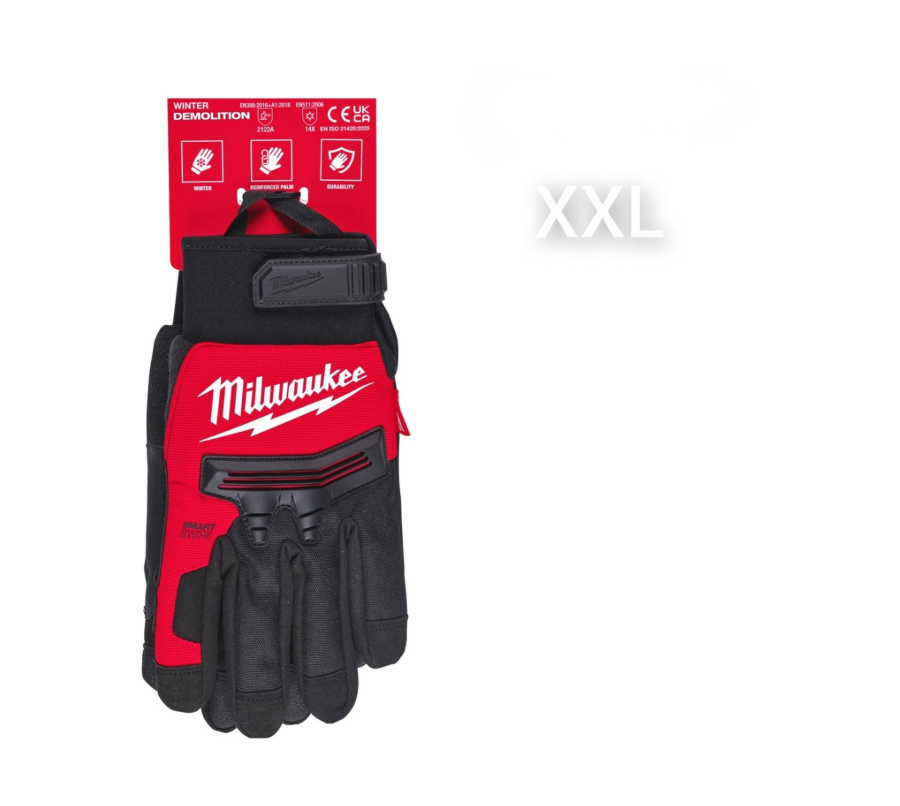 Milwaukee Winter Demolition Work Gloves Padded Insulated M L XL XXL