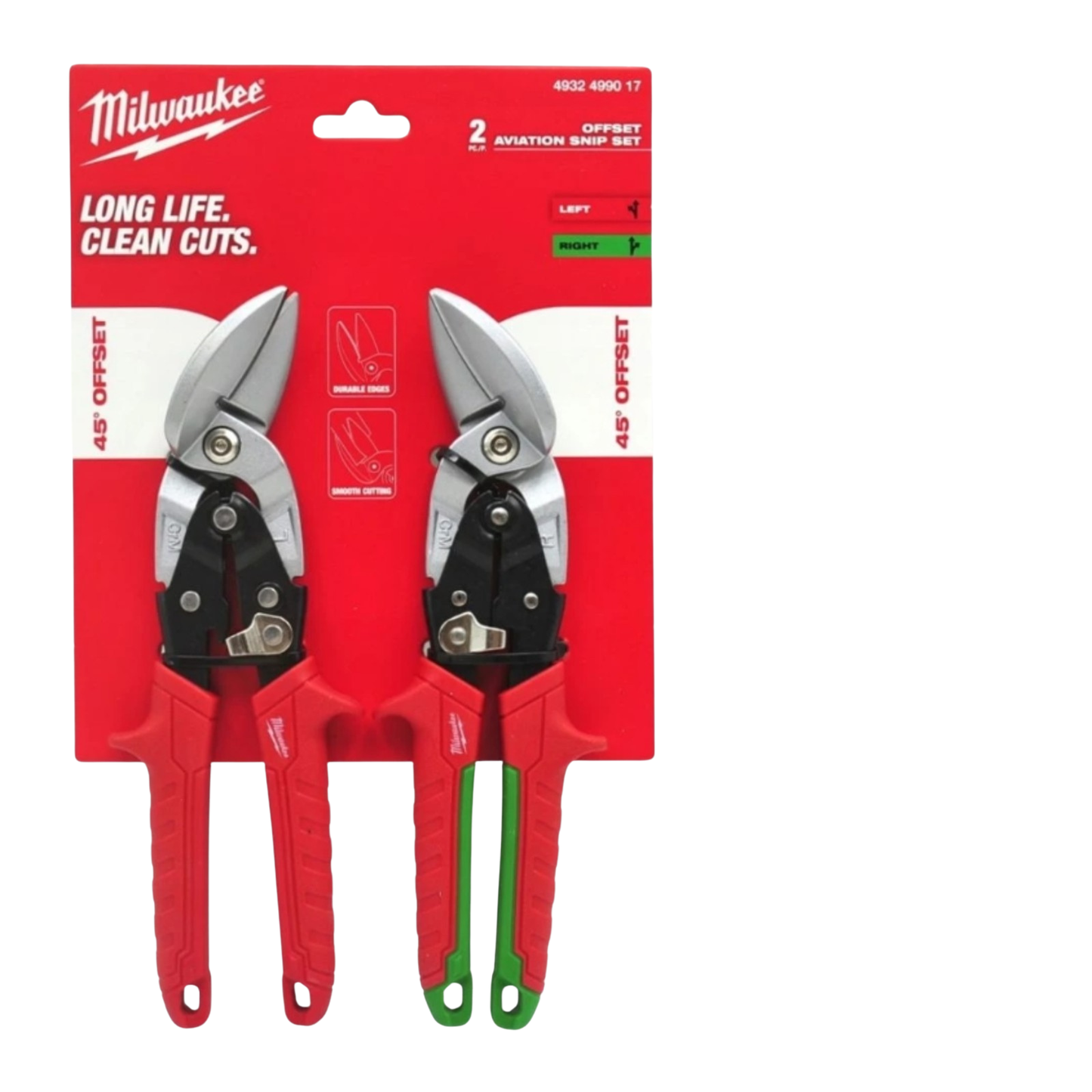 Milwaukee Offset Twin Pack Aviation Snips New 2025 Version 4932499017