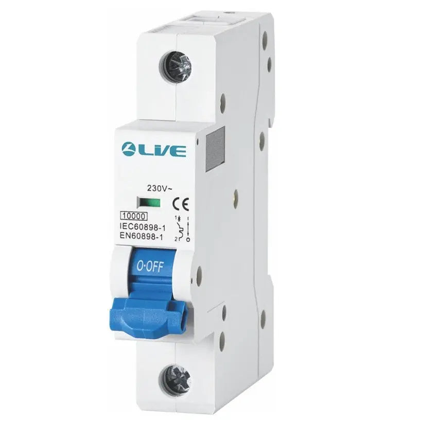 Live Electrical - 1Pole B/C/D Curve 10KA MCB