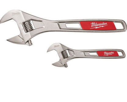 Milwaukee 48227400 Adjustable Wrench Twin Pack 150mm (6")  & 250mm (10")