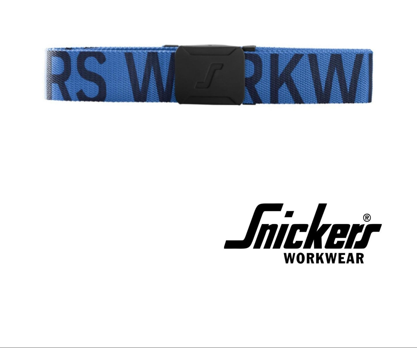 Snickers Logo Belt Rubber Coated Metal Buckle True Blue/Black One Size