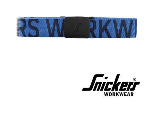 Snickers Logo Belt Rubber Coated Metal Buckle True Blue/Black One Size