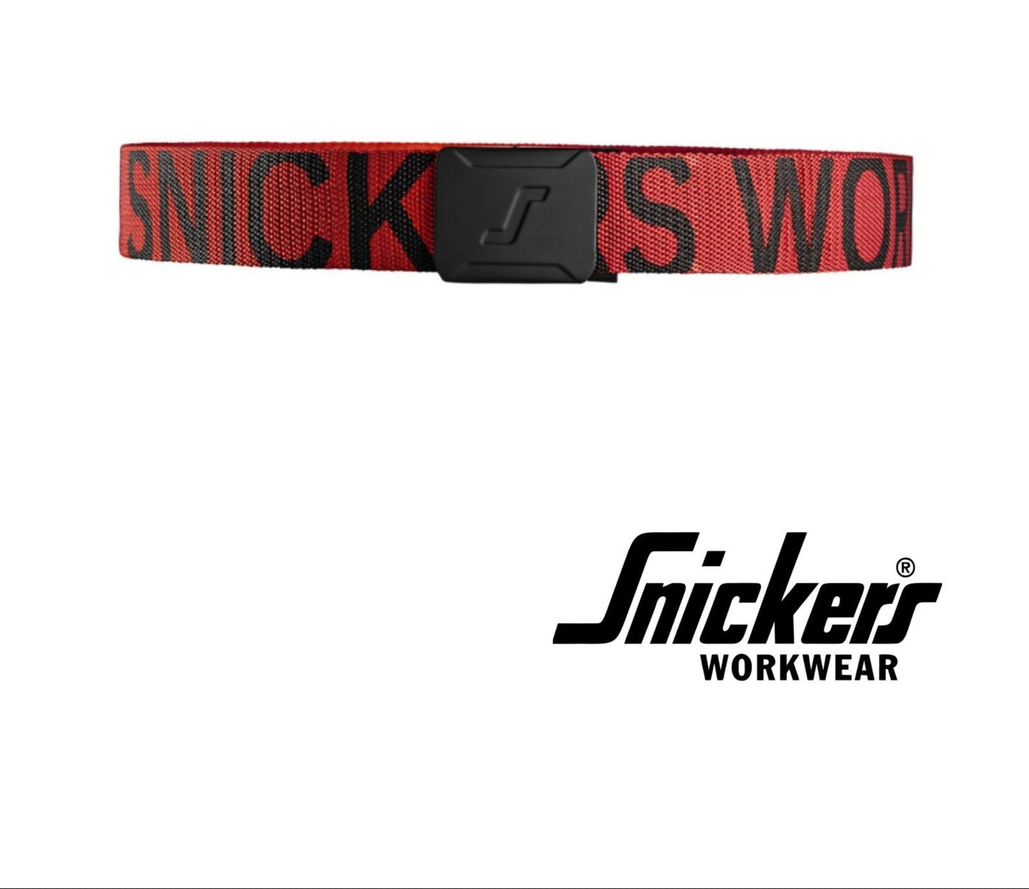 Snickers Logo Belt Rubber Coated Metal Buckle Chilli Red/Black One Size