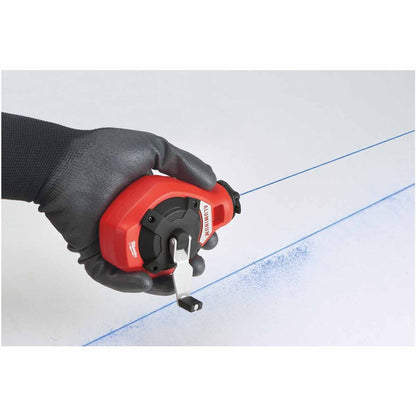 Milwaukee Fine Line Chalk Reel and Blue Chalk Refill 100ft 30mtrs