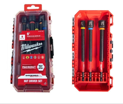 Milwaukee Shockwave Nut Driver Long Set (3 Pieces) 8mm 10mm 13mm - 150mm Long